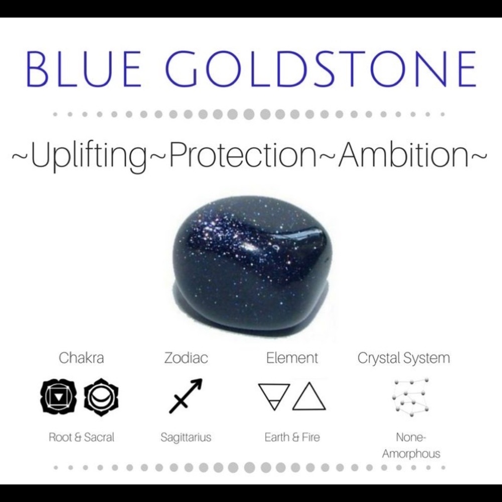 Blue Goldstone Crescent Moon Necklace - Picture 3 of 5